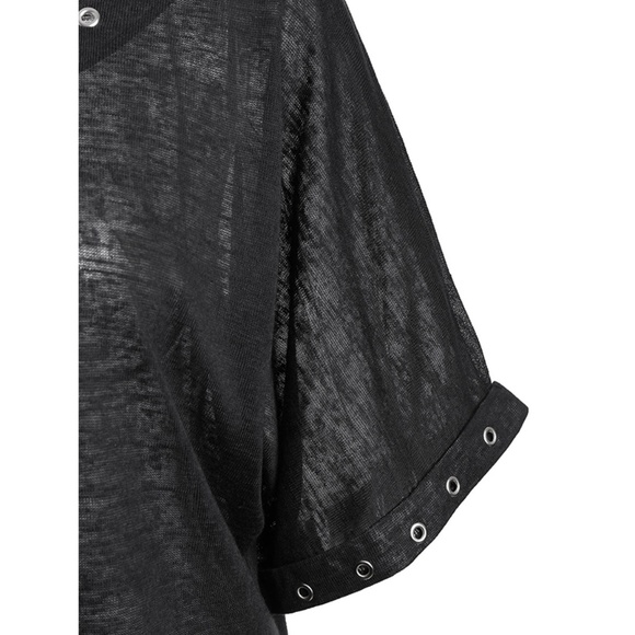 Plus Size Metal Eyelet Goth Punk T-Shirt Dress - Picture 4 of 8